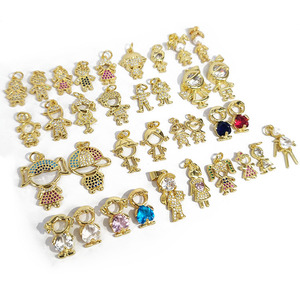 CZ7290 Nuovi Piccoli Ciondoli Charm in Oro con Micro Pavé di Zirconi per Bambini e Bambine, Forniture per Creazione di Gioielli - Product Image 6