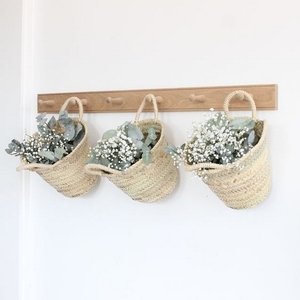 Wholesale Boho Wall Decoration Handwoven Natural Seagrass Eco Friendly Customized Color Hanging Basket <b>Storage</b> Direct Vietnam - Product Image 3