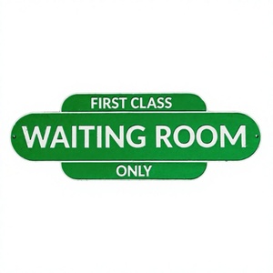 First Class Waiting Room <b>Sign</b> Handmade Crafted Wholesale Wall <b>Sign</b> Decorative Metal Custom Signs for Airport and Railway Station - Product Image 1