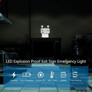 LED Explosion Proof 8W Exit Sign Combo <b>Emergency</b> <b>Light</b> CI DI <b>Emergency</b> Lighting 180min <b>Emergency</b> time IP66 Waterproof - Product Image 1