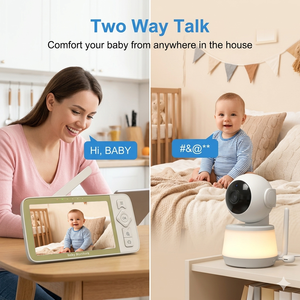กล้องวงจรปิดอัจฉริยะ KT624W Tuya Smart WiFi สำหรับเด็ก หน้าจอ IPS 5.5 นิ้ว ความละเอียด 720P พร้อมระบบตรวจจับการเคลื่อนไหวและการร้องไห้ด้วย AI และไฟกลางคืน - Product Image 3