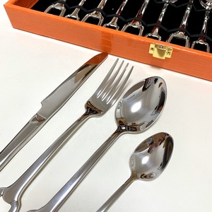 Customized Hot Selling European Style Rings Silver Stainless Steel Cutlery Set 304 Stainless Steel <b>Flatware</b> Set - Product Image 6