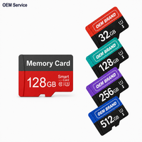 Kartu TF Kelas 10 Logo Kustom Mini SD Card 32GB/64GB/128GB/256MB U1/U3 Kapasitas Tinggi untuk Ponsel