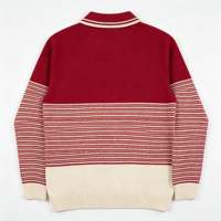Pull en tricot pour homme personnalisé avec logo OEM & ODM, manches longues, col polo, jacquard, lettres brodées, tricoté