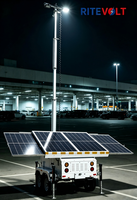 Schnell Aufbaubares Einfach zu Bedienendes Monokristallines Silizium-Solarmodul Mobiler Sicherheitsanhänger 6*100W LED-Leuchten Garten Straße