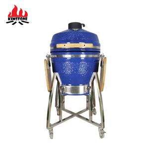 KIMSTONE Kamado 22 pouces L Barbecue en céramique bleu, machine industrielle à charbon de bois, <span class=keywords><strong>mini</strong></span>-grill à poulet, barbecue, fumoir - Product Image 2