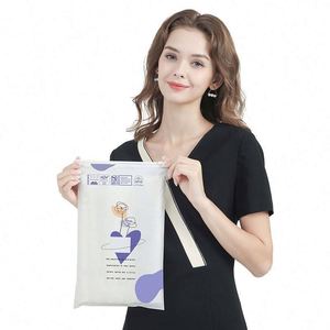 Biodegradable <b>Compostable</b> Frosted Zipper Tote <b>Bag</b> with Zipper and Pocket Water Proof Clothes Packaging Frosted Ziplock <b>Bag</b> - Product Image 2