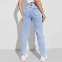 Vente chaude : Pantalons en jean pour femmes, mode, vente en gros, haute qualité, sur mesure, skinny, taille mi-haute, style streetwear, pantalon crayon, jeans délavés