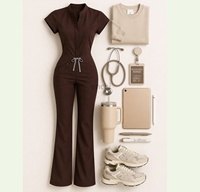 Nouveaux ensembles de blouses médicales pour femmes, personnalisables avec logo, manches courtes, pantalons, uniformes pour cliniques dentaires et hôpitaux, tenues d'infirmières pour femmes