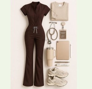 Nuovi Completi Medici da <span class=keywords><strong>Donna</strong></span> con Logo Personalizzato, Magliette a Maniche Corte e Pantaloni, Uniformi per Cliniche Dentali e Ospedali, Set Infermieristici Femminili - Product Image 1