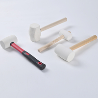 Marteau à tête de maillet en caoutchouc avec manche en bois pour carrelage céramique personnalisable OEM