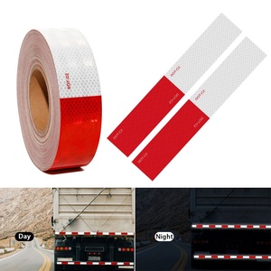 شريط عاكس DOT C2 أبيض وأحمر مقاوم للماء، ملصقات أمان عاكسة للمركبات والسيارات والشاحنات وصناديق البريد - Product Image 1