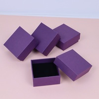Caja de Joyería Simple con Tapa y Base para Anillos, Aretes, Collares, Pulseras, Caja de Papel Cuadrada para Empaque de Regalos, en Existencia
