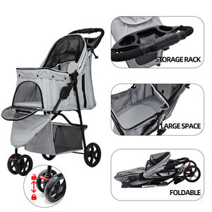 Vente en gros Logo personnalisé Poussette portable pliable et respirante pour chat et chien - Product Image 3