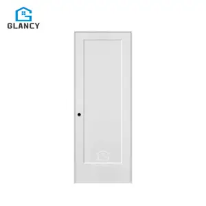 Alta Qualidade American Villa Design De Luxo Simples 5 Painel De Madeira Maciça Interior Plain White Prehung Shaker Room Doors