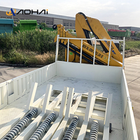 Camion léger HOWO 4x2 avec moteur Weichai, grue à flèche articulée 5T, système hydraulique haute efficacité, pompe et moteur pour le transport d'équipements