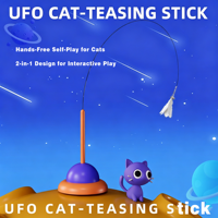 Tongkat Penggoda Kucing dengan Suction Cup Desain Genggam Otomatis Tongkat Penggoda Kucing dengan Suction Cup Mainan Interaktif untuk Permainan Interaktif