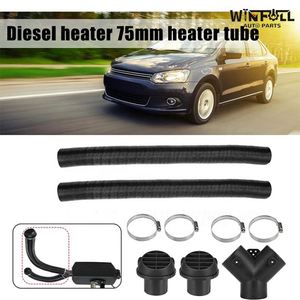 WINFULL Nouveau Kit de Chauffage Diesel en Plastique Noir 75mm avec Sortie d'Air Chaude, Buse en Forme de Champignon, Clips et Raccord en T de Type Y pour Climatisation de Stationnement - Product Image 5