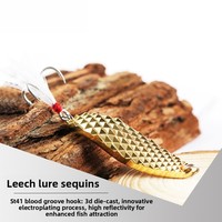 Leurre métallique à paillettes pour la pêche au bar en eau douce avec hameçons – Vente en gros