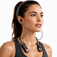 Écouteurs sans fil TWS à tour de cou, HiFi, Stéréo Haute Résolution, Basses Puissantes, Contrôle Tactile, Magnétiques, Étanchéité IPX4, AAC, Affichage Numérique, ENC
