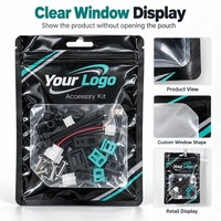 Sacs en mylar VMPET de conception personnalisée de haute qualité fermeture à glissière 3 côtés avec fenêtre transparente comprenant des poignées pour une utilisation industrielle