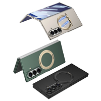 Étui de téléphone ultra fin en PC et cuir PU givré Z TriFold avec porte-cartes pour Z TriFold