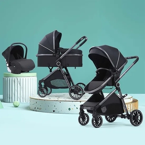 Cochecito de bebé de lino portátil 3 en 1 con características duraderas y cómodas - Product Image 1