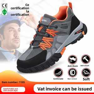 OEM Men's Breathable Anti-Smash Work Shoes Steel <b>Toe</b> <b>Cap</b> Safety Shoes Puncture-Resistant Wear-Resistant Protective Safety Shoes - Product Image 5