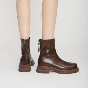 Casual Back Zipper Round Toe <strong>Women</strong> <strong>s</strong> Chunky <strong>Low</strong> <strong>Heels</strong> <strong>Ankle</strong> <strong>Boots</strong> for Ladies - Product Image 2