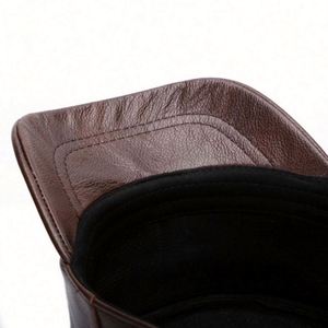 Vintage Men's Sports <b>Cap</b> Real Cowhide Material Warm <b>Flat</b> Design for Autumn Winter Custom Logo Street Style Common Fabric Feature - Product Image 6