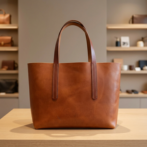 Pochette de mode en cuir véritable pour femme avec fermeture éclair, doubles poignées, sangle unique, personnalisable, capacité 1L, prête pour le voyage - Product Image 6