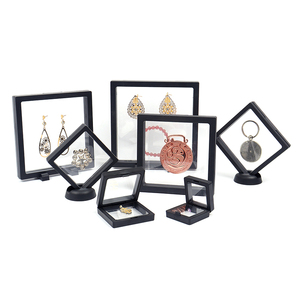 Boîte de rangement transparente en film PE pour bijoux, cadre d'affichage 3D flottant coloré, étui anti-poussière pour pièces de monnaie, organisateur de bagues et boucles d'oreilles - Product Image 1