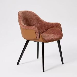 Silla <span class=keywords><strong>de</strong></span> Comedor Moderna y Elegante con Estructura Metálica, Tapizada, Duradera, <span class=keywords><strong>de</strong></span> Lujo, Giratoria, en Tela Negra y Gris, para Hotel y Restaurante - Product Image 3