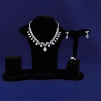 Parure de bijoux de luxe européenne et américaine pour mariage, collier et boucles d'oreilles en zircon émeraude goutte d'eau, pour demoiselles d'honneur, cadeau souvenir pour femme