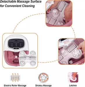 Masajeador de lavabo de baño de <span class=keywords><strong>spa</strong></span> de pie eléctrico grande rosa con rodillos de calor y masaje - Product Image 4