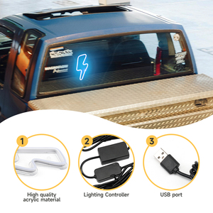 Nouvelles lumières décoratives LED en forme de cœur brisé USB Lightning pour l'<span class=keywords><strong>ambiance</strong></span> de la voiture, mode clignotant 12V, éclairage ambiant de fenêtre - Product Image 4