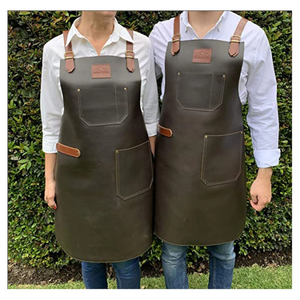 بو الجلود شواء مريلة مريلة قابل للتعديل المطبخ واللحام سترة واقية من الجلد الناعم معطف واقية للتنظيف - Product Image 5