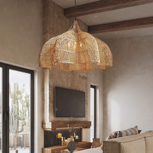<span class=keywords><strong>Lampadario</strong></span> Artigianale <span class=keywords><strong>in</strong></span> <span class=keywords><strong>Rattan</strong></span> Stile Giapponese e Sud-Est Asiatico Wabi Sabi per Hotel, Ristoranti, Soggiorni, Sale da Tè e B&B - Product Image 4