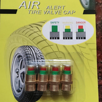 Indikator Tekanan Tutup Katup Monitor Tekanan Ban 36 PSI 2.4 bar Peringatan Tekanan Udara untuk Mobil, Sepeda, dan Truk (4PCS)