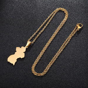 Collier carte du pays des Caraïbes en or, collier pendentif carte de la <span class=keywords><strong>Guyane</strong></span> - Product Image 4