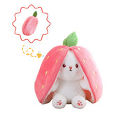 Peluche de Conejo Reversible Chique, Peluche de Conejo Transformable en Zanahoria, Juguete de Peluche de Algodón PP para Aliviar el Estrés
