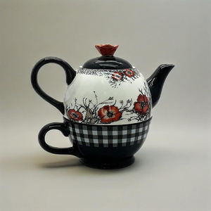 Set teko bunga Ayam Jantan keramik, aksesori teh koleksi teh untuk hadiah atau penggunaan rumah - Product Image 2