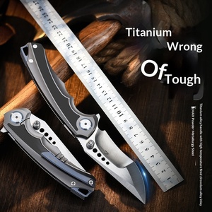 Couteau pliant d'extérieur <span class=keywords><strong>ELMAX</strong></span> en alliage de titane, lame de survie en milieu sauvage, camping, auto-défense portable XD051 - Product Image 1