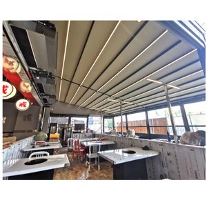 Pérgola motorizada <span class=keywords><strong>de</strong></span> aluminio para exteriores para restaurante <span class=keywords><strong>con</strong></span> toldos <span class=keywords><strong>de</strong></span> techo <span class=keywords><strong>de</strong></span> PVC plegables <span class=keywords><strong>de</strong></span> tela deslizante y retráctil - Product Image 2