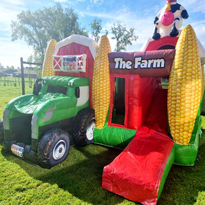 Kids barnyard <b>bouncer</b> commercial bounce house slide combo springkussens <b>inflatable</b> farm bouncy castle - Product Image 1