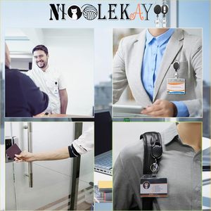 Portabadge Retrattile Resistente con Moschettone e Anello Portachiavi per Badge Identificativo, Ideale per Ufficio, Infermieri, Regalo, Spedizione Rapida - Product Image 6