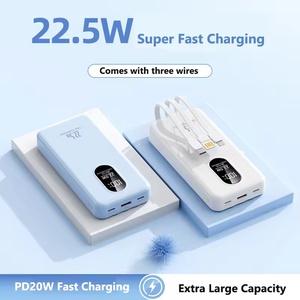 Nueva <span class=keywords><strong>Batería</strong></span> <span class=keywords><strong>Externa</strong></span> de 22.5W con Carga Ultra Rápida, 10000mAh Reales, Pantalla Digital y 2 Cables Integrados - Product Image 1