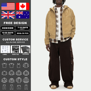 Sweat à capuche zippé 2 voies KingSen OEM pour homme en daim avec logo brodé 3D, respirant, appliqué, style streetwear hiver, longueur standard, hip-hop - Product Image 2