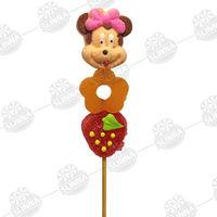 Vente en gros de sucettes Halal Lovely Mickey en forme de dessin animé doux gommeux sucette à mâcher pour enfants Bonbons saveurs de fruits mélangés Boîte en vrac d'emballage