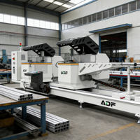 Scie de découpe CNC double tête robuste avec PLC pour profilés aluminium/PVC/UPVC, portes/fenêtres, murs-rideaux, découpe sous angle haute précision